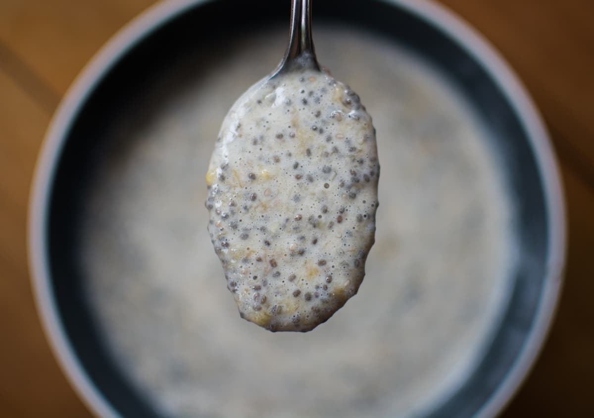 Sugar-free Chia pudding with Soy milk and Banana