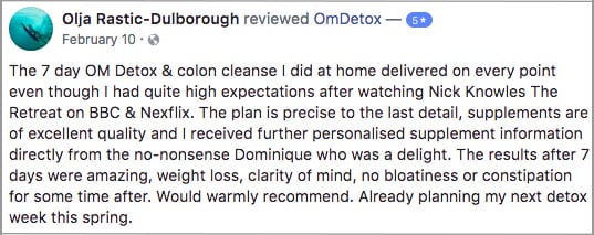 Olja Rastic-Dulborough OMDetox Client 5-star Review
